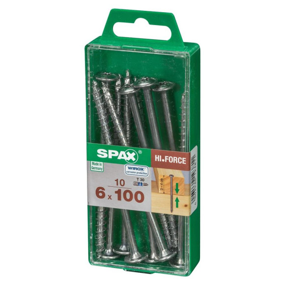 Lot De 10 Vis Acier Tête Fraisée Bombée Torx Spax Diam.6 Mm X L.100 Mm