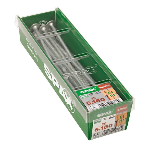 Lot De 20 Vis Acier Tête Fraisée Bombée Torx Spax Diam.6 Mm X L.160 Mm