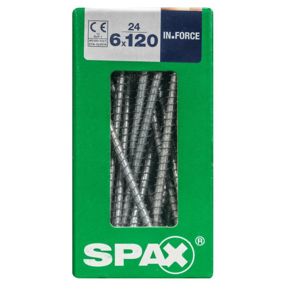 Lot De 24 Vis Acier Tête Cylindrique Spax Diam.6 Mm X L.120 Mm