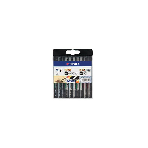 Coffret 10 lames de scie sauteuse mixtes attache U