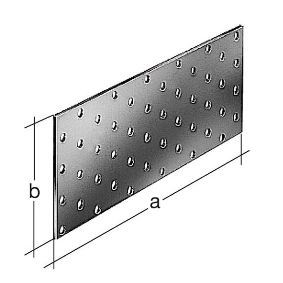 Platine multi-trous galvanisée sendzimir - 200x80x2mm