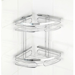 Etagère d'angle Premium inox 2 niveaux