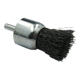 Brosse pinceau fil acier ondulé D18mm