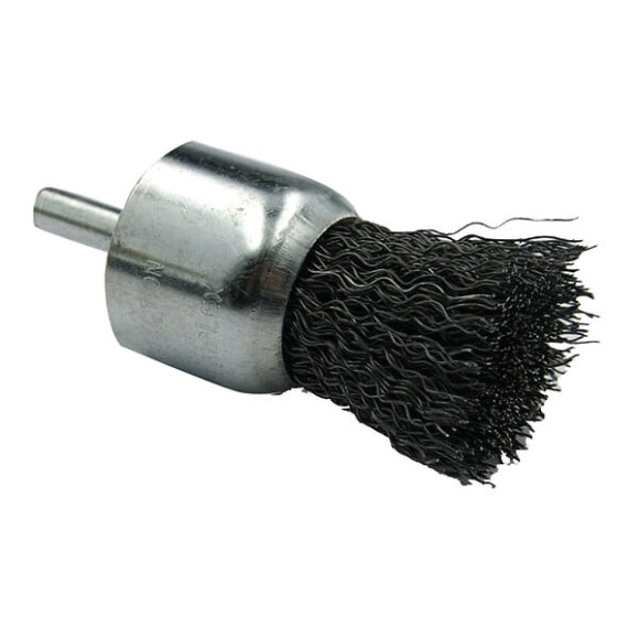 Brosse pinceau fil acier ondulé D18mm