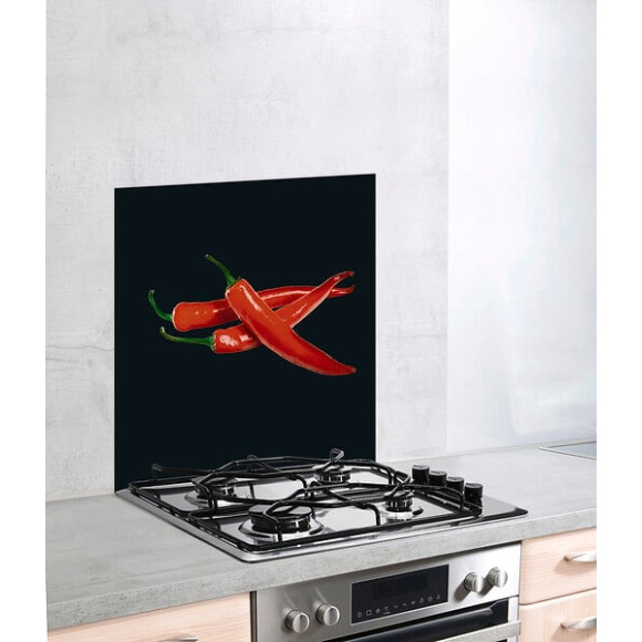 Fond de hotte en verre trempé Hot Peperoni - l60xH70cm