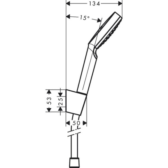 Set de douche Porter S/ Crometta Hansgrohe - Flexible 160mm - 1 jet - Blanc chromé