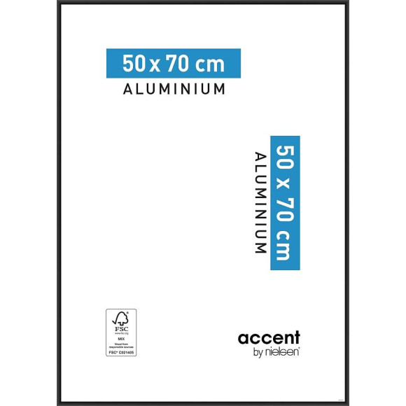 Cadre aluminium NIELSEN ACCENT noir 50x70cm