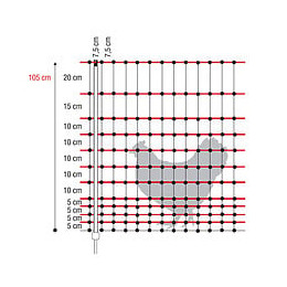 Filet volaille électrifiable simple pointe - 50m 105cm