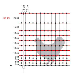 Filet volaille électrifiable simple pointe - 50m 105cm