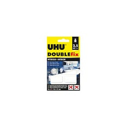 Pastilles adhésives UHU Doublefix Extra Fort Intérieur - 16 pastilles - 36450