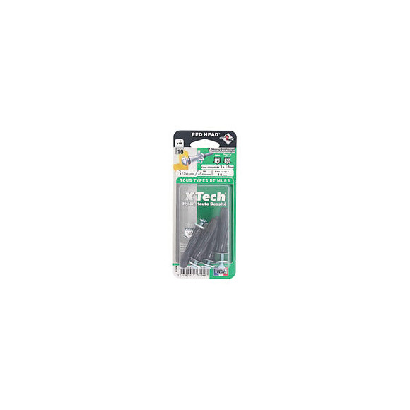 Blister de 4 chevilles Xtech 10x46mm + vis TR 5x50mm