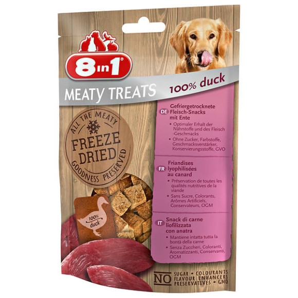 8in1 freeze dried canard 50g pour chien