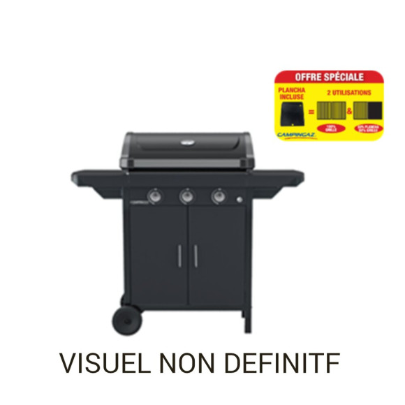 Barbecue gaz compact 3 plus 2 en 1 + Plancha offerte