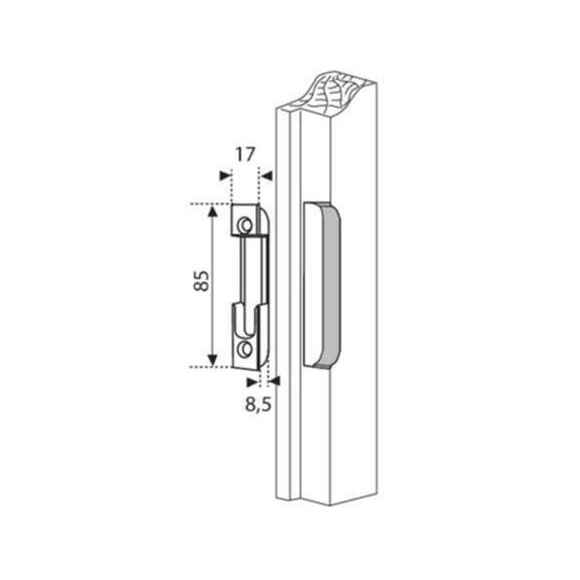 Gache galet 85x17x10mm - reversible