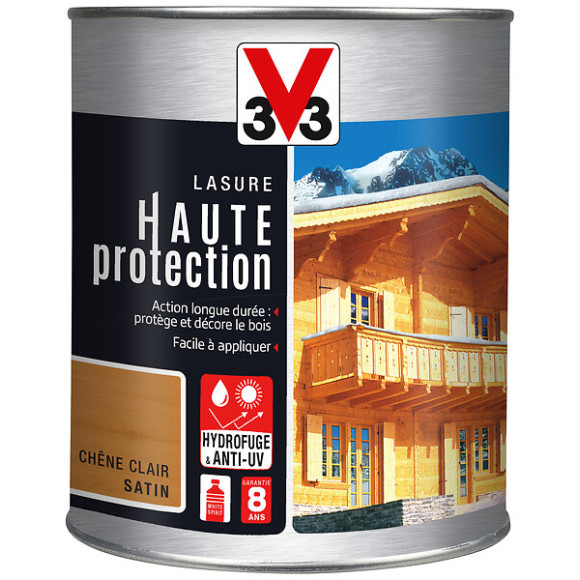 Lasure bois Haute protection Satin Chêne clair Pot 1l