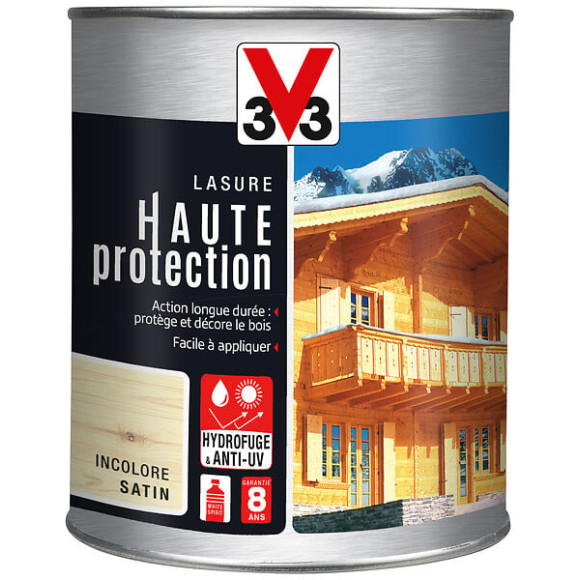 Lasure bois Haute protection Satin Incolore Pot 1l