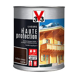 Lasure bois Haute protection Satin Chêne fonce Pot 1l