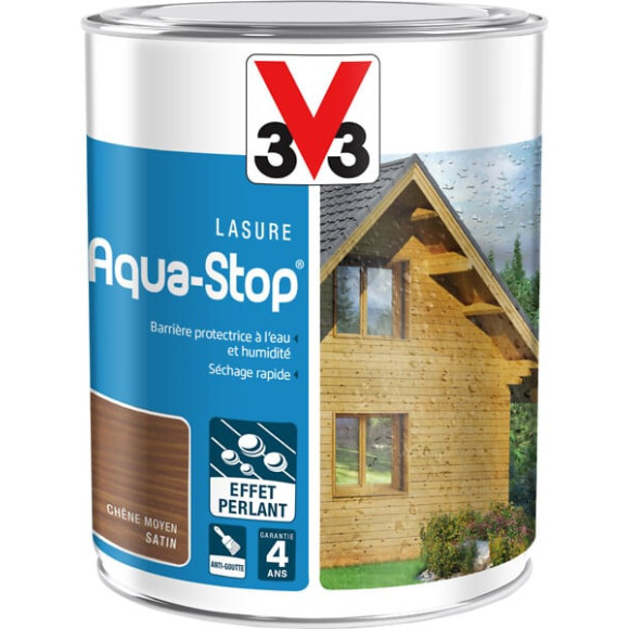 Lasure aqua-stop chêne moyen 1 L