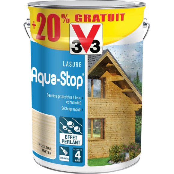 Lasure aqua-stop incolore 5L+20%