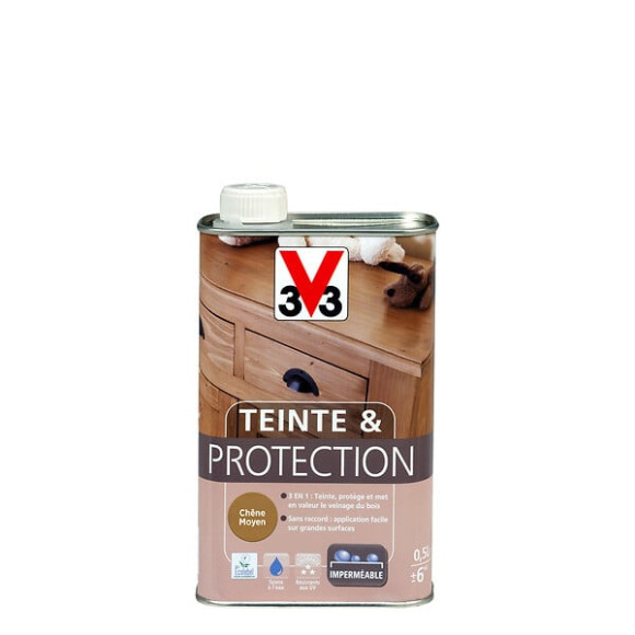 Teinte et protection bois Chêne moyen Bidon 0.5l