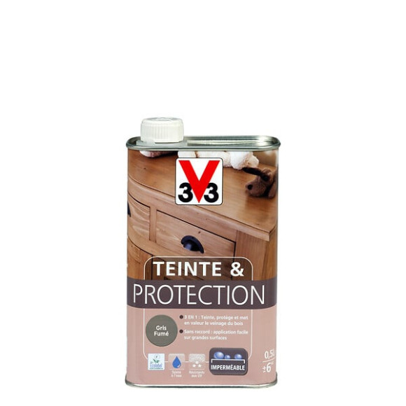 Teinte et protection bois Gris fume Bidon 0.5l