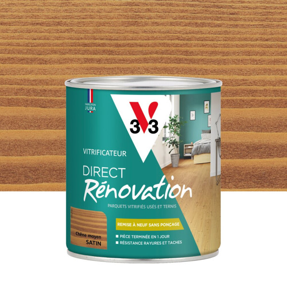 Vitrificateur direct rénovation chêne moyen satin 0.75 L