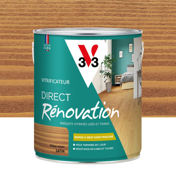 Vitrificateur direct rénovation - Chêne moyen - Satin - 2.5L