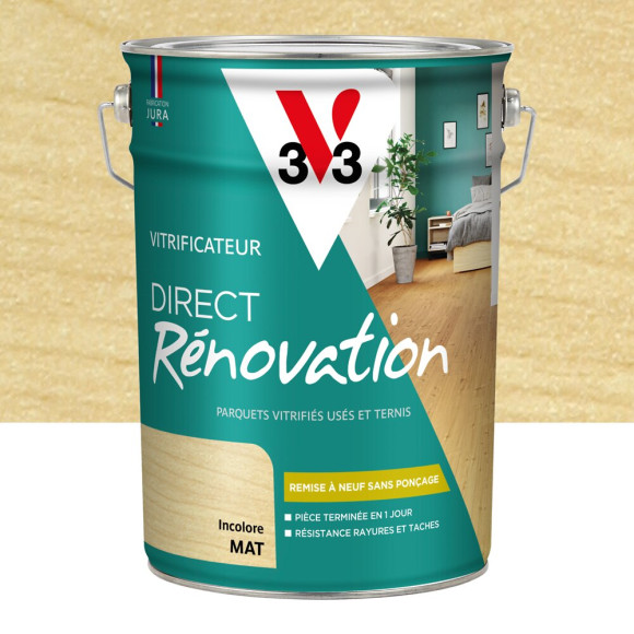 Vitrificateur direct rénovation incolore mat 5 L