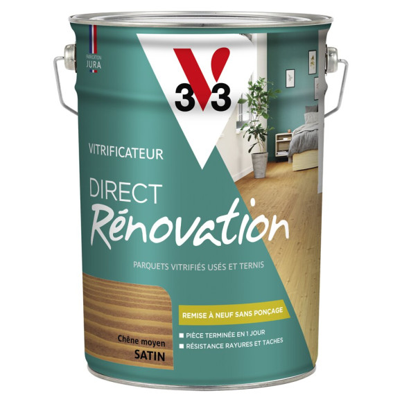 Vitrificateur direct rénovation - Chêne moyen - Satin - 5L