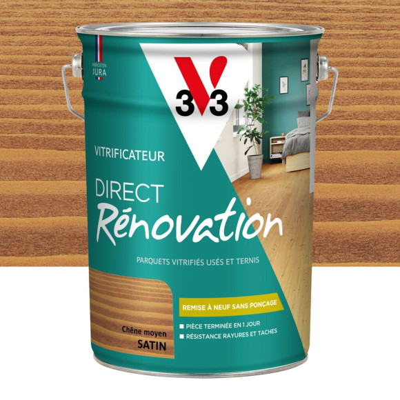 Vitrificateur direct rénovation - Chêne moyen - Satin - 5L