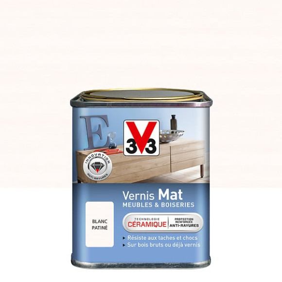 Vernis mat blanc patine 0.25 litre