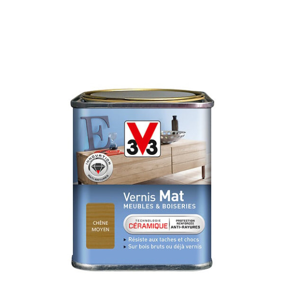 Vernis Meubles et Boiseries Mat Chêne moyen Pot 0.25l