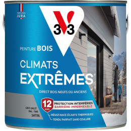 Peinture bois Climats extremes - Gris galet satin - 2L