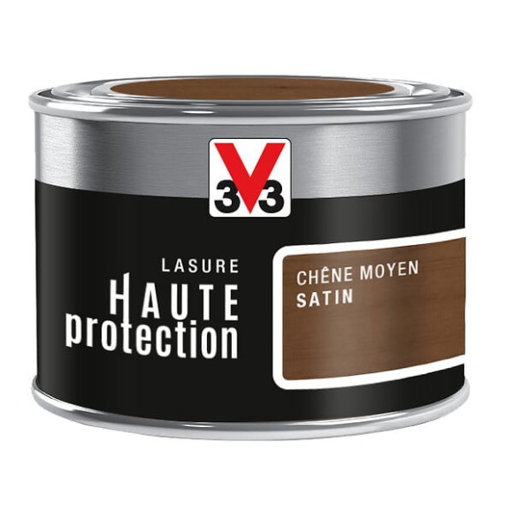 Lasure haute protection ton bois chêne moyen satin 125 ML