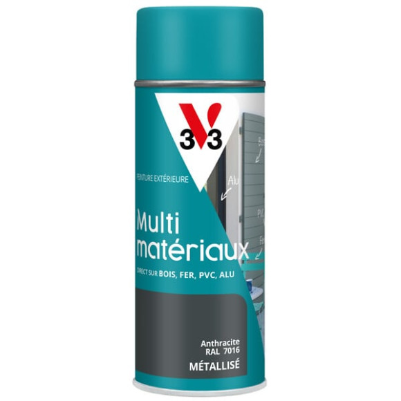 Peinture multi-materiaux DP Metallise Anthracite Aerosol 400ml