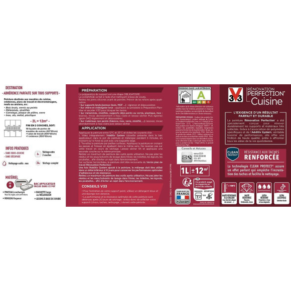 Peinture rénovation Cuisine satin rouge exquis 0.75L