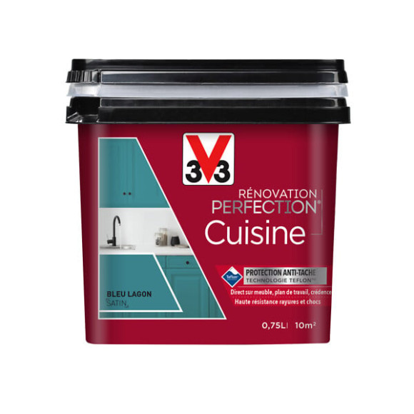 Peinture rénovation Cuisine satin bleu lagon 0.75L