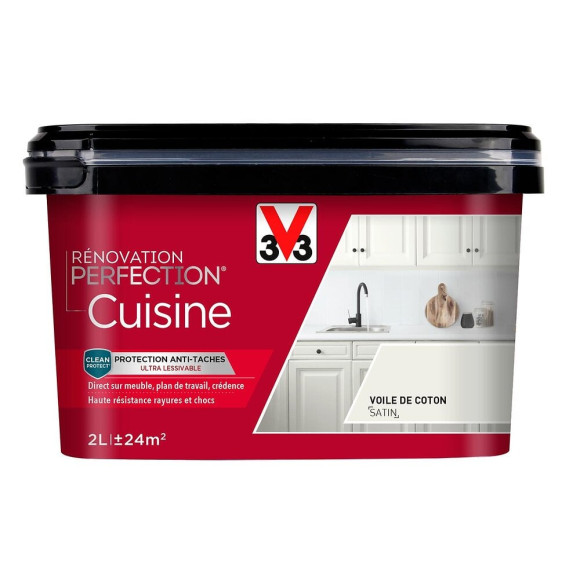 Peinture renovation Cuisine satin voile de coton 2L