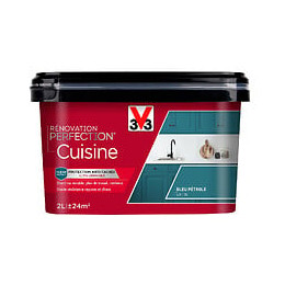 Peinture renovation Cuisine satin bleu petrole 2L