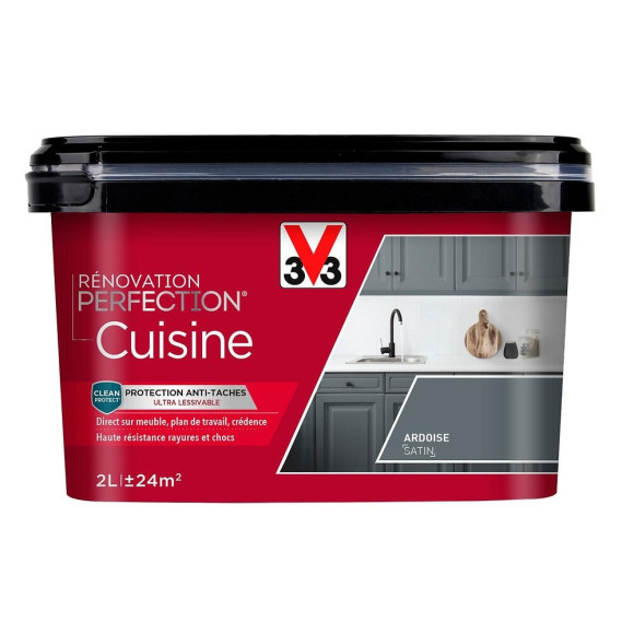 Peinture renovation Cuisine satin ardoise 2L