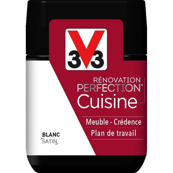 Peinture rénovation Cuisine satin blanc Testeur 75mL