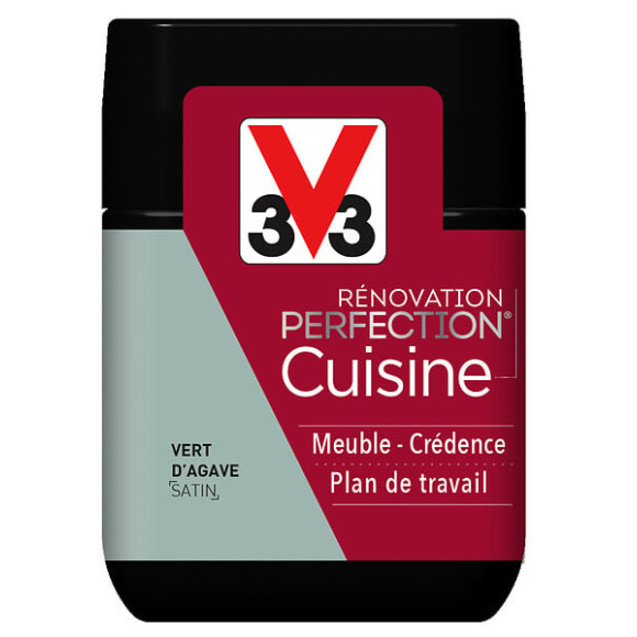 Peinture rénovation Cuisine satin vert agave Testeur 75mL