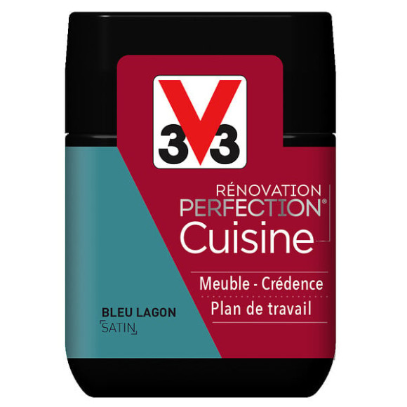 Peinture rénovation Cuisine satin bleu lagon Testeur 75mL