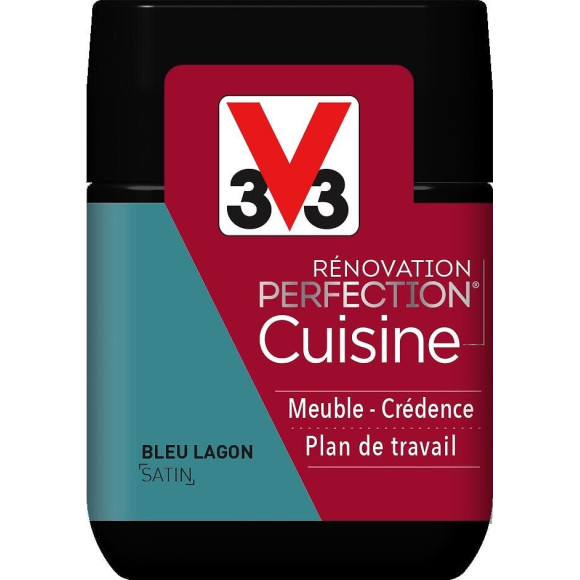 Peinture rénovation Cuisine satin bleu lagon Testeur 75mL