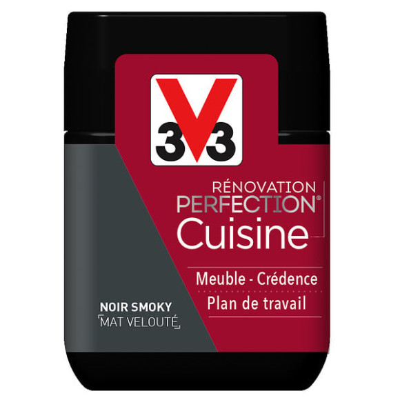 Peinture rénovation Cuisine mat noir smoky Testeur 75mL