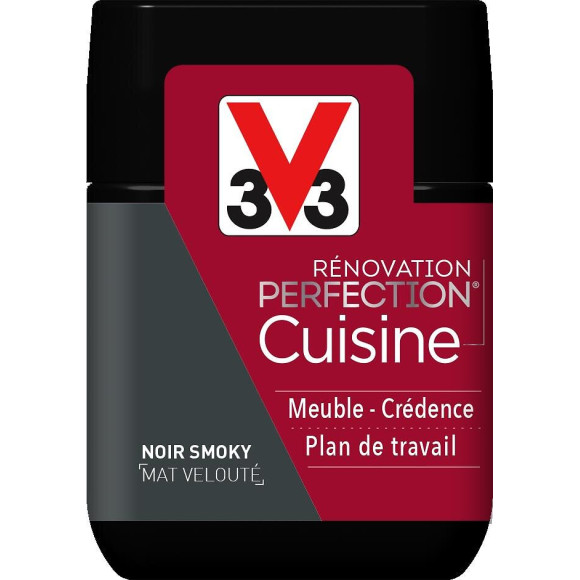 Peinture rénovation Cuisine mat noir smoky Testeur 75mL