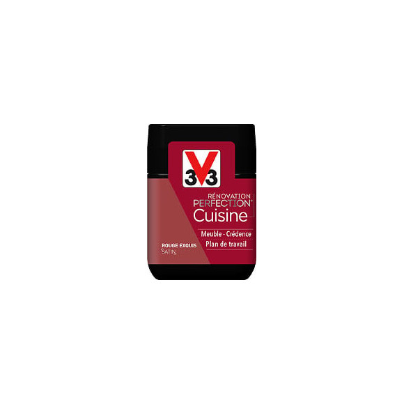 Peinture rénovation Cuisine satin rouge exquis Testeur 75ml