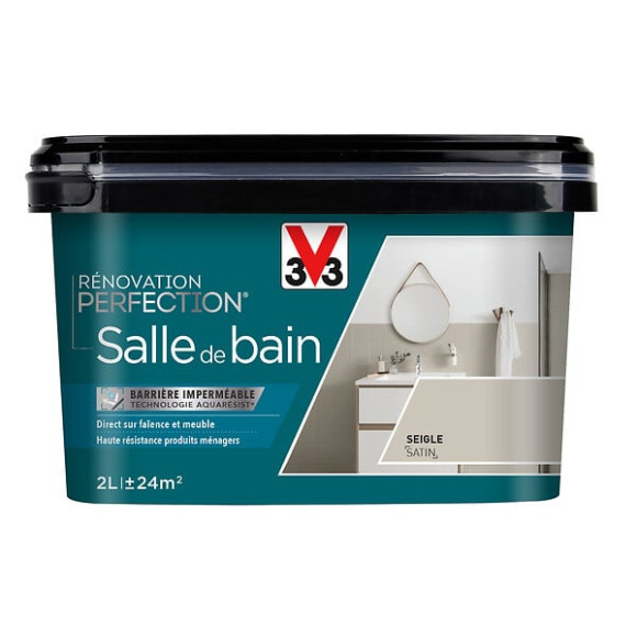 Peinture renovation salle de bain - Seigle - Satin - 2L