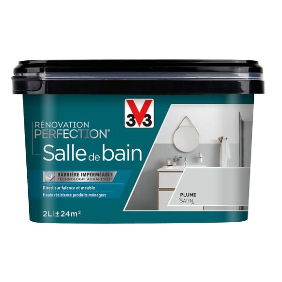 Peinture renovation salle de bain - Plume - Satin - 2L