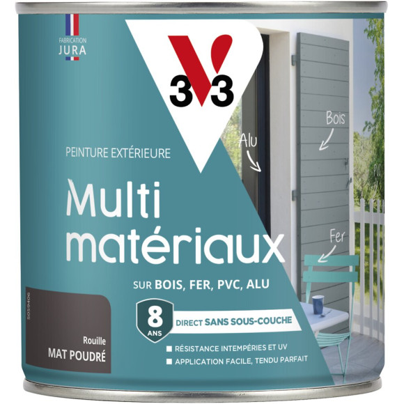 Peinture multi-matériaux DP rouille poudré 0.5 L